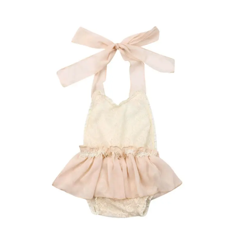 3-24M Newborn Baby Girl Lace Romper Dress Halter Romper Jumpsuit Outfits Clothes Summer Infant Baby Clothes