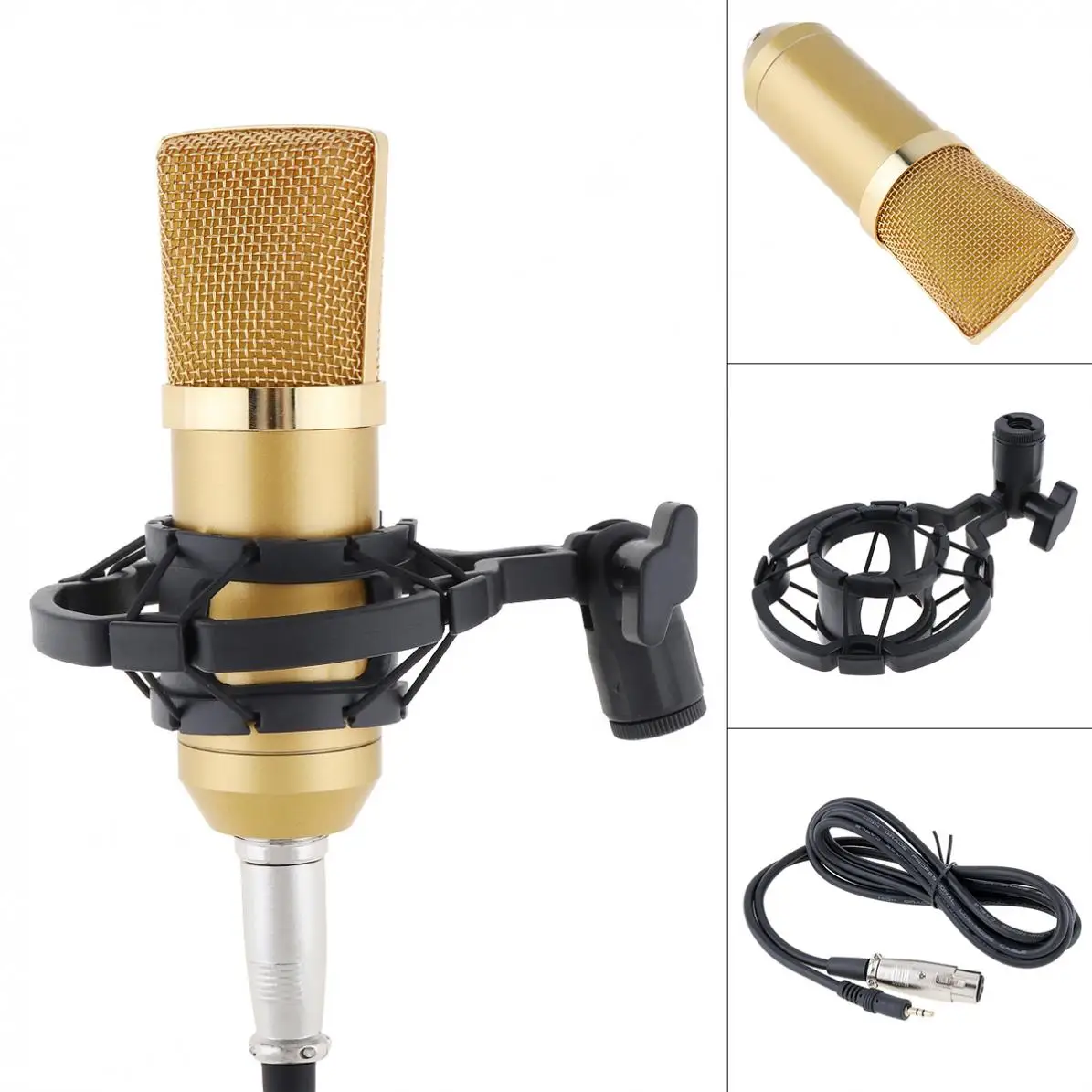Professional BM 700 Condenser Microphone with Circuit Control and Gold