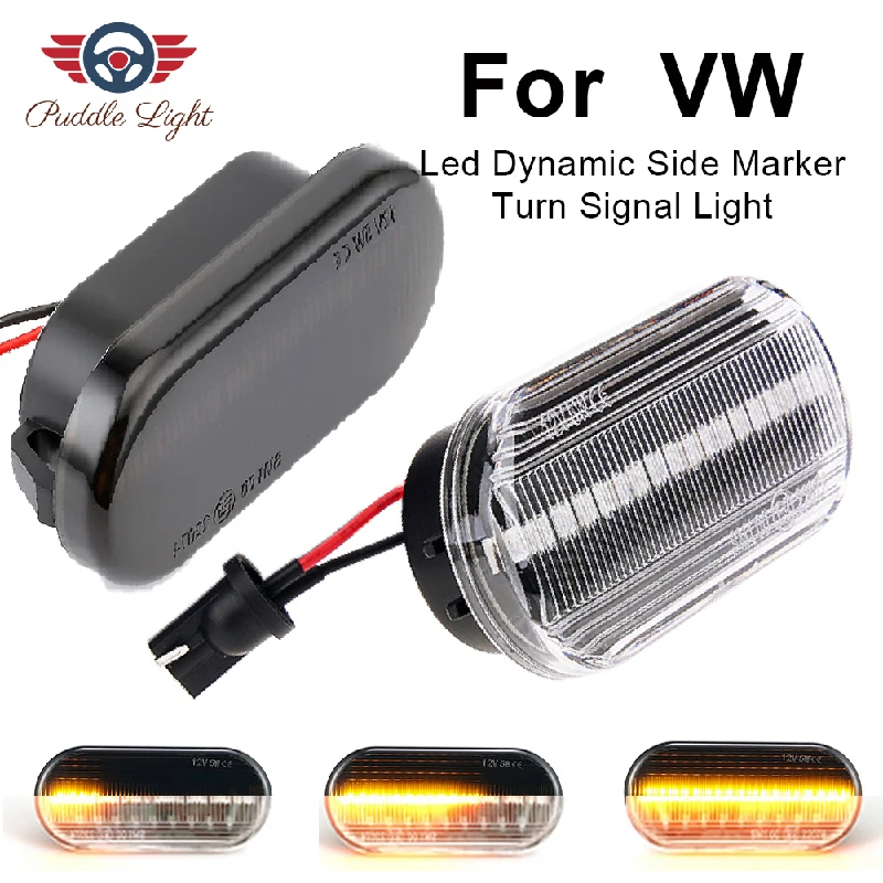 

2x 18smd Dynamic Led Side Marker Light Amber for VW Bora Golf3/4 Lupo Passat Polo 6N/6N2 Sharan Vento T5 Turn Signals Indicator