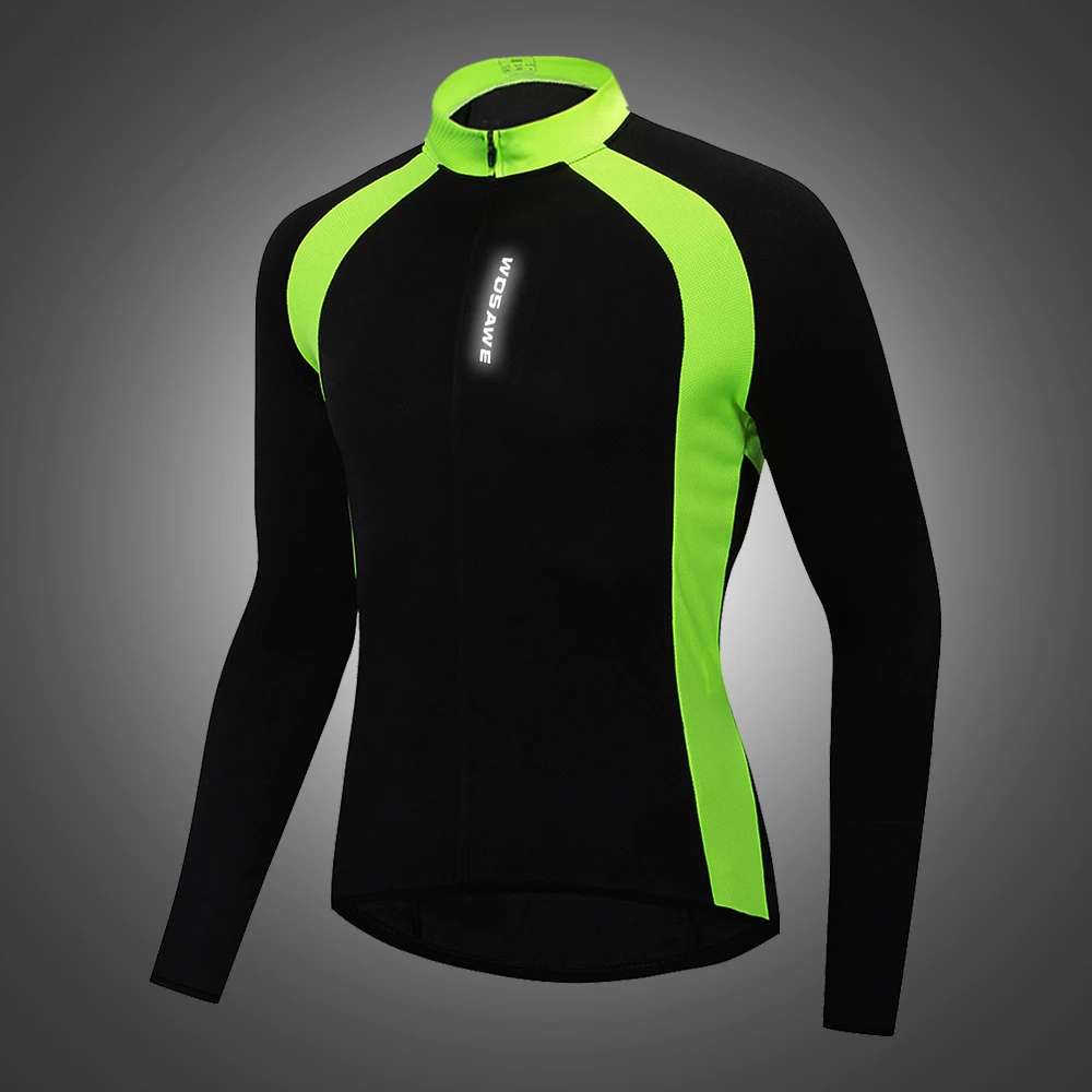 Вело Джерси WOSAWE с высокой видимостью мужские рубашки длинным рукавом для езды на