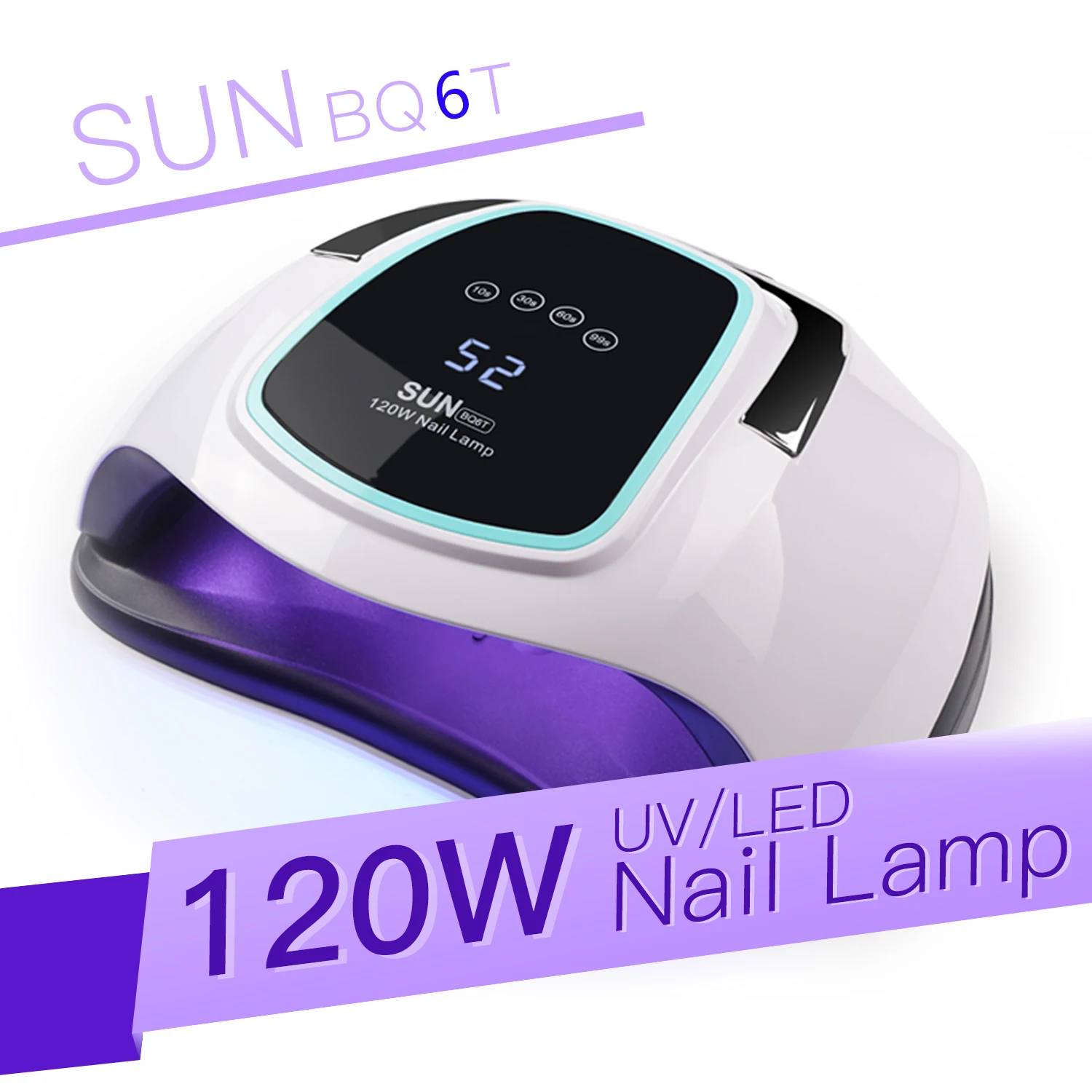 

SUN BQ6T 120W UV LED Lamp for Nails Dryer Drying for Manicure Gel Nail Lamp Drying for Gel Varnish LCD Screen Nail Dryer