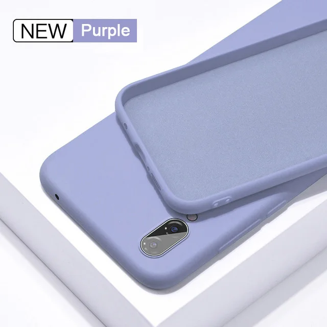 Жидкий силиконовый чехол для Xiao mi Red mi Note 8 7 6 5 K20 Pro 6A мягкий чехол для mi 9T 9 8 SE A2 Lite A1 6X mi x 2 3 2s Чехол - Цвет: Purple