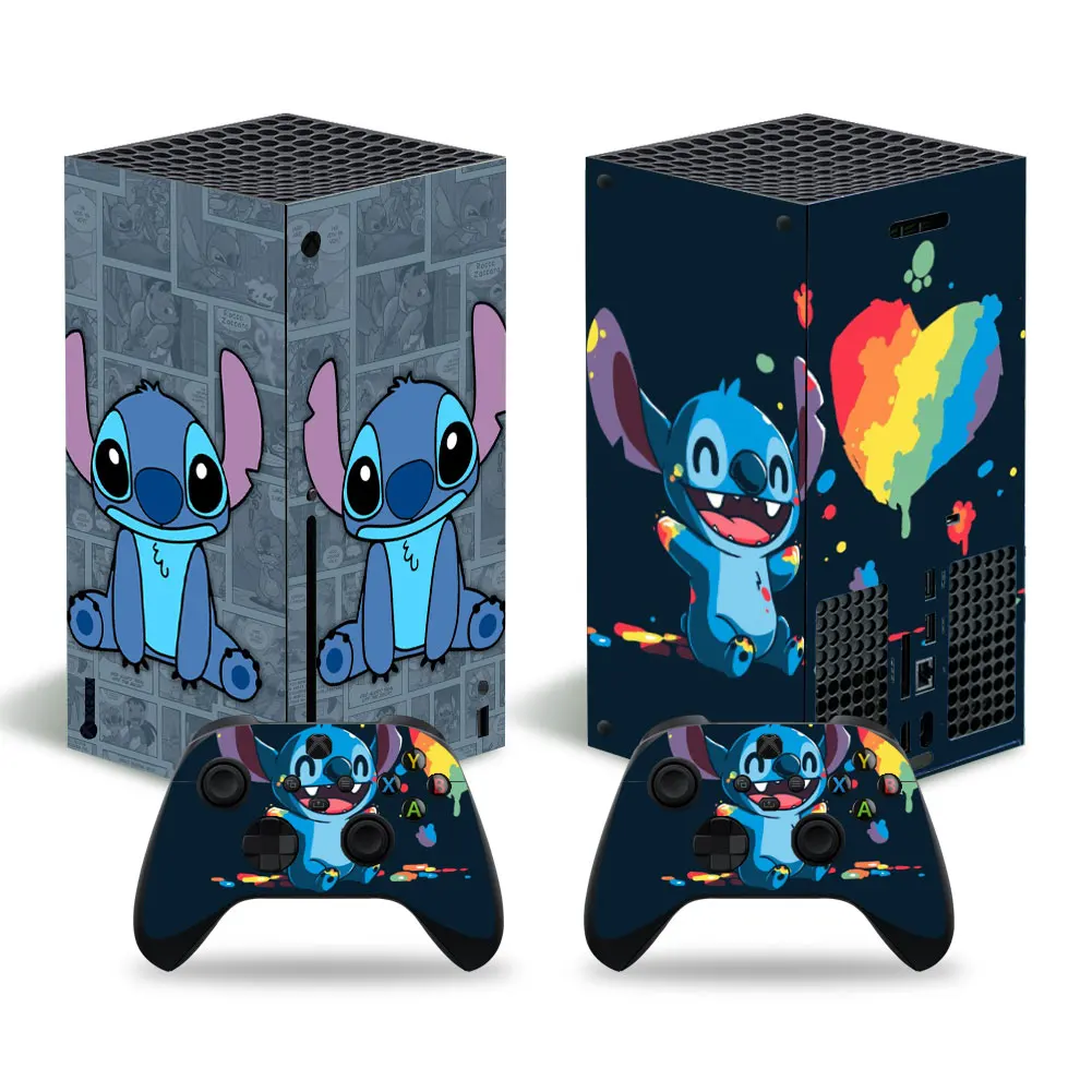 Disney Stitch Iron Man Skin Sticker Decal Cover for Xbox Series X Console and 2 Controllers Xbox Series X Skin Sticker Vinyl 