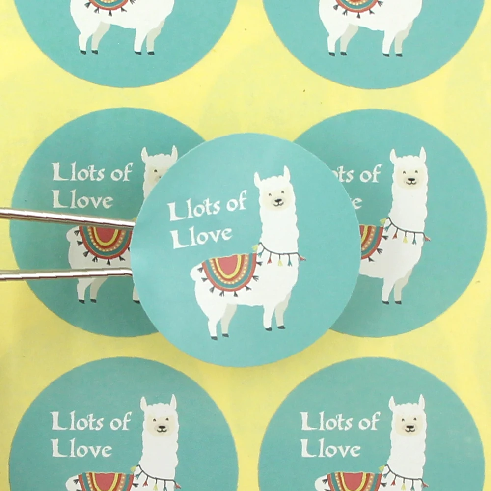 

10 Sheets Thank You Stickers Flamingo Alpaca Handmade Sticker Kraft Paper Seal Lables Baking Cake Candy Gift Decorative Stickers
