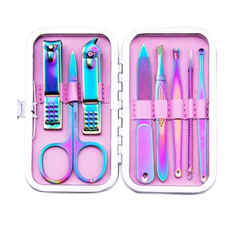 

8 Pcs/Set Stainless Steel Nail Clippers Trimmers Tweezer Scissors Set Multifunction Art Tools Manicure Pedicure Care Kit