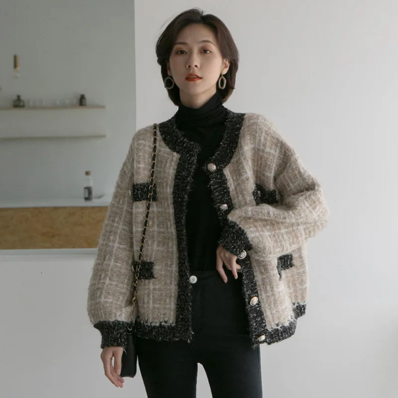 ^*Best Offers TVVOVVIN 2019 Autumn Urban Leisure Concise Single Row Snap Ring Easy Long Sleeve Small Real Sweater Cardigan Woman ZX165