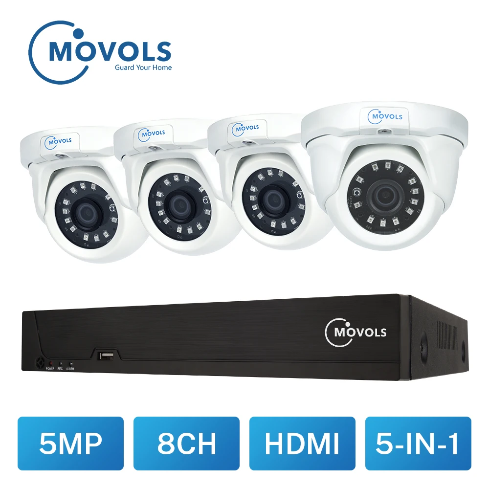 Movols 8CH 5MP CCTV камера система H.265 NVR комплект 4 шт. наружная камера безопасности P2P IR-CUT домашняя doom система видеонаблюдения