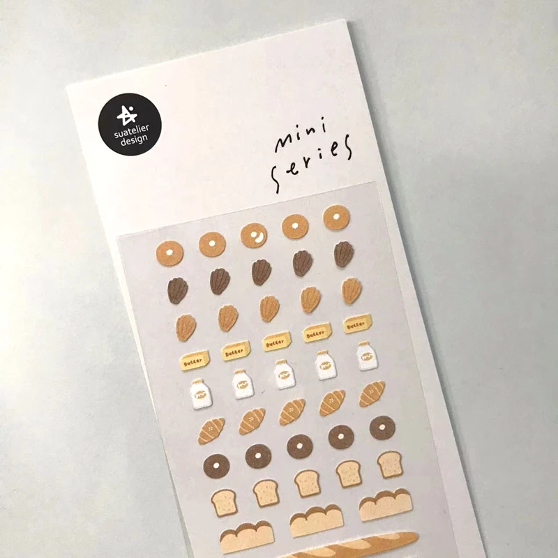 Stickers Korean Suatelier Mini Scrapbooking Bakery Bread Cute Diary Sticker Junk Journal Album DIY Decoration Craft Stationery