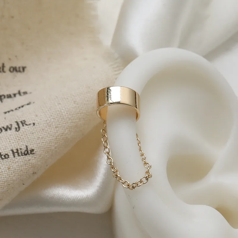 Simple Fashion Punk Style Earrings Chain Tassel Clip Ear Cuff For Women Jewelry Gift ear clip earrings clip earrings ear clip ear accessories