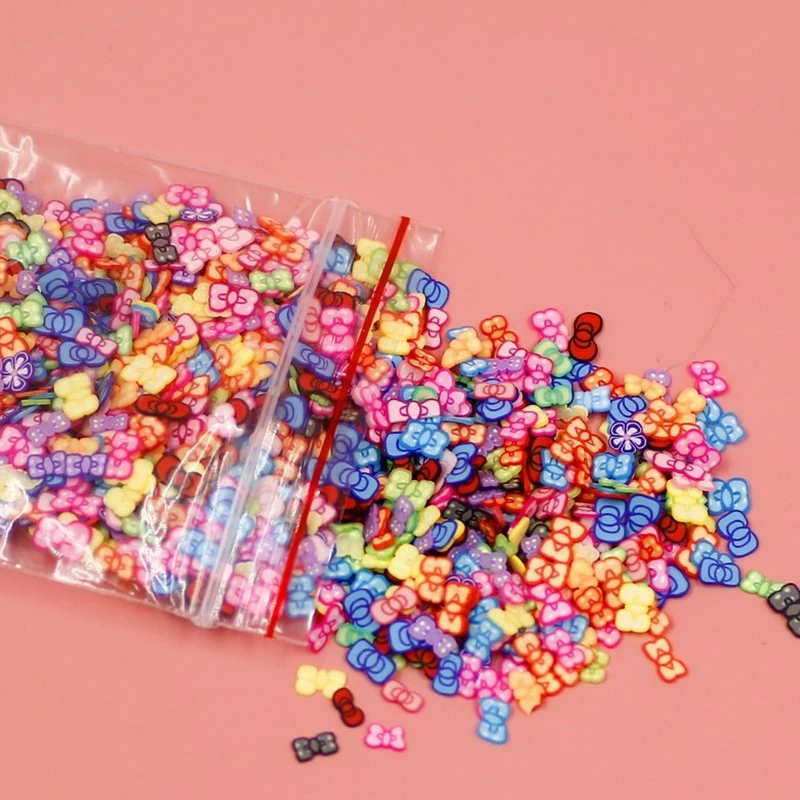 1000 шт слайм наполнитель фруктовые Ломтики DIY глина игрушки Моделирование Пластилин инструмент Полимерная глина наполнитель фруктовый слайм инструмент для пластилиновой игрушки - Цвет: Bow