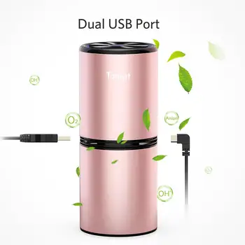 

Aluminium Alloy USB Car Air Purifier Cleaner For Freshener PM2.5 Eliminator Low-Noise Air Humidifier With LED Light