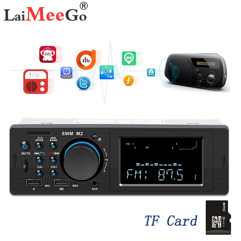 Bluetooth FM AUX Mp3 автомобильный радиоприемник стерео 1 Din аудиомодулятор центральный