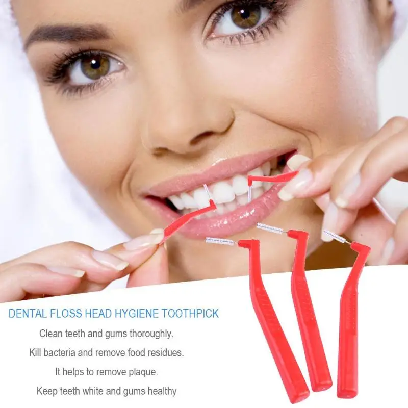 20PcsNewLShapePush-PullInterdentalBrushdentalflossOralCareTeethWhiteningtoothpickteethbrushOrthodonticdental