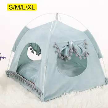 

Pet Bed For Cats Dogs Soft Nest Kennel Bed Cave House Sleeping Bag Mat Pad Tent Pets Winter Warm Cozy Beds 2 Colors Optional