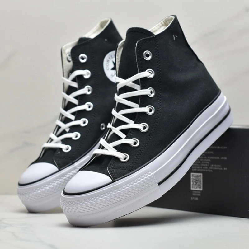 Plimsolls-Zapatillas de lona con suela de cuerda, zapatos de skateboard con suela gruesa de corcho, bolsa de top Star alta, con fondo suave