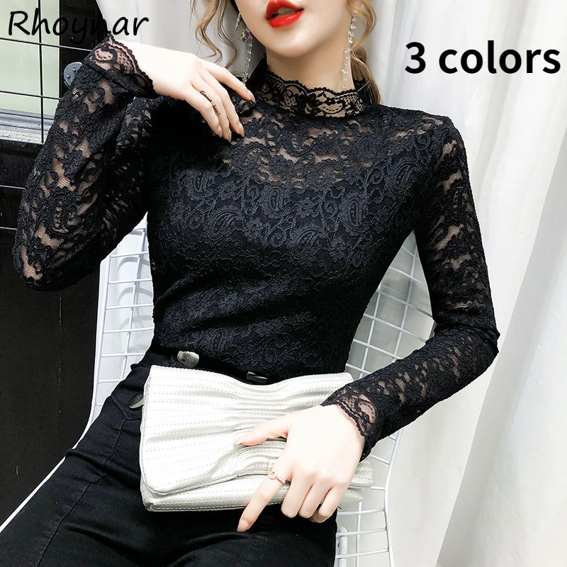 Blusas de encaje para blusas de diseño elegante combinables en 3 colores, blusas básicas y populares de estética clásica, gran - AliExpress