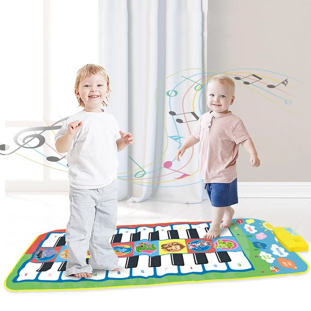 Double Row Key Piano Music Mat for children 8 Instrument Kid Play Carpet Rug Parent-child Interaction Educational Toys 6