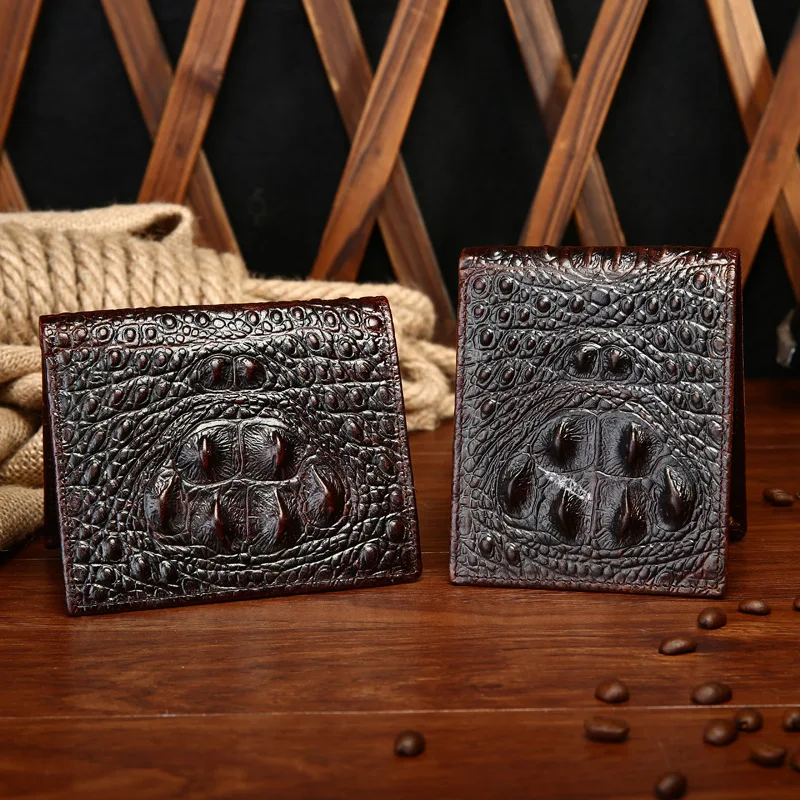 

2019 Spring And Summer New Style Leather Wallet Full-grain Leather Crocodile Pattern Men Short Wallet Casual Wallet Wholesale