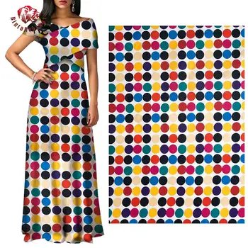

Ankara African Polyester Wax Prints Fabric Colorful Circular Pattern High Quality 6 yards African Fabric for Party Dress FP6259