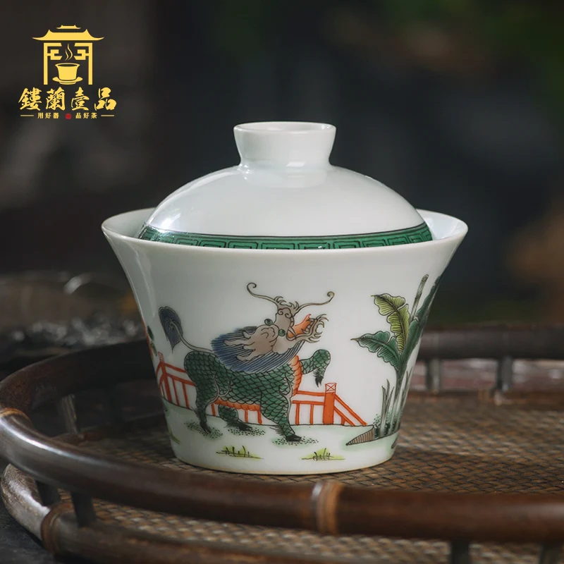 

Цветной керамический чайный сервиз kirin in delight tureen с крышкой, чайная чаша кунг-фу