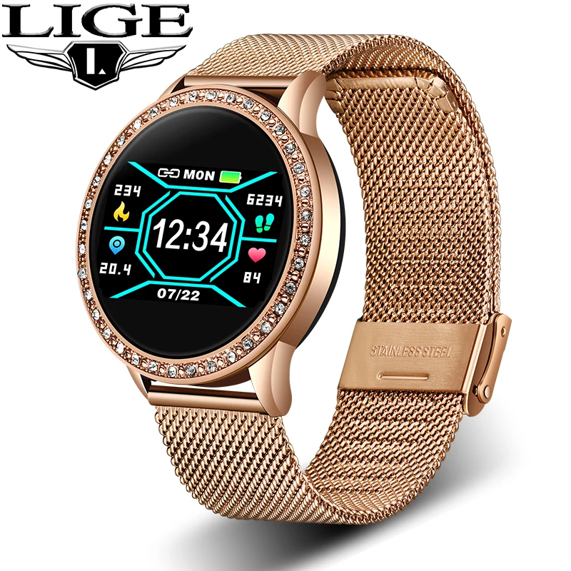 

LIGE Smart-Watch Women Reminder Sleep-Monitor Clock-Heart-Rate Call Sport Waterproof Smartwatch for iPhone
