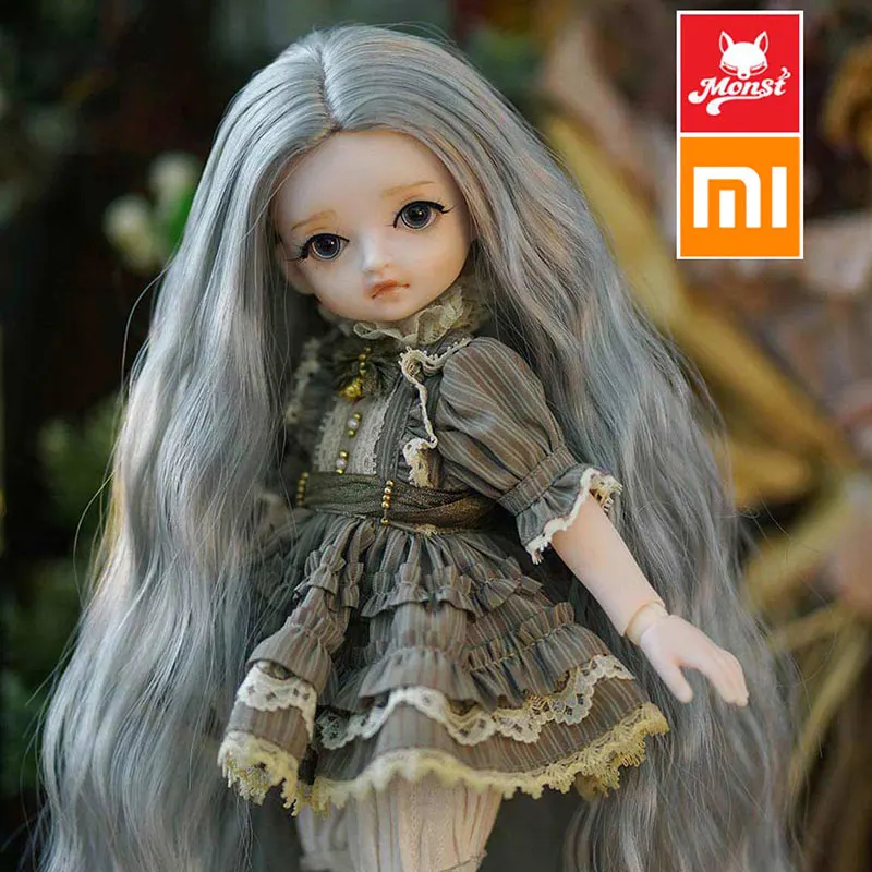 XIAOMI MIJIA моделирование BJD кукла серии 3 милый стиль Xiaomi запускает ту же куклу девочка детский подарок на день рождения - Цвет: Серый