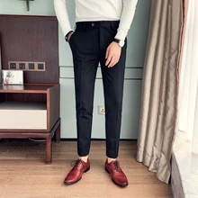 Мужские брюки в полоску хорошего качества для свадебной вечеринки, строгие узкие брюки Повседневная Мужская рубашка в деловом стиле, джентльмен, Вестерн