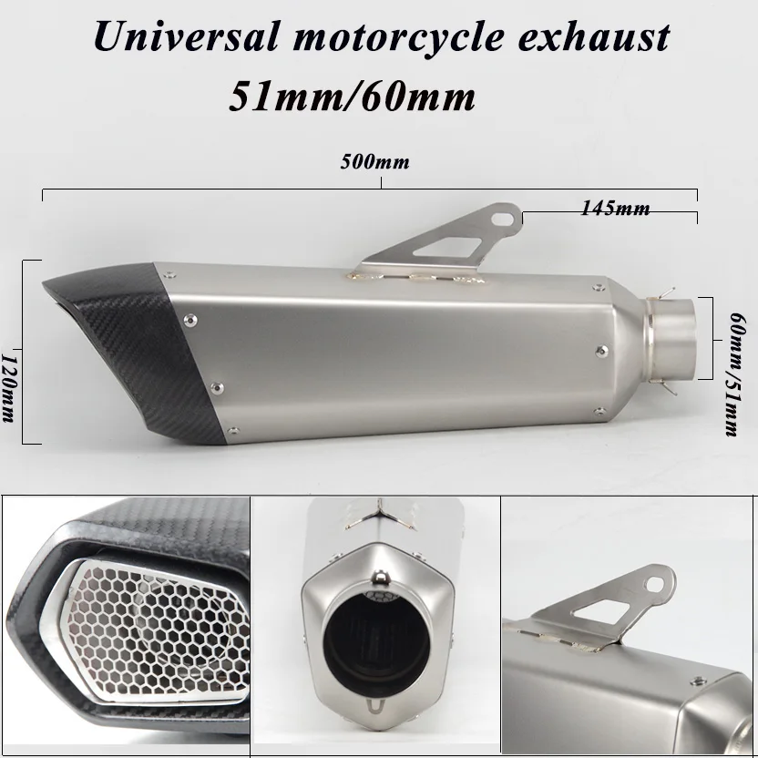 60Mm/51Mm Echappement Escape Moto Scarico Moto Fibra Di Carbonio Modificato Db Killer Marmitta Tubo Di Scarico Scooter Per R1200G