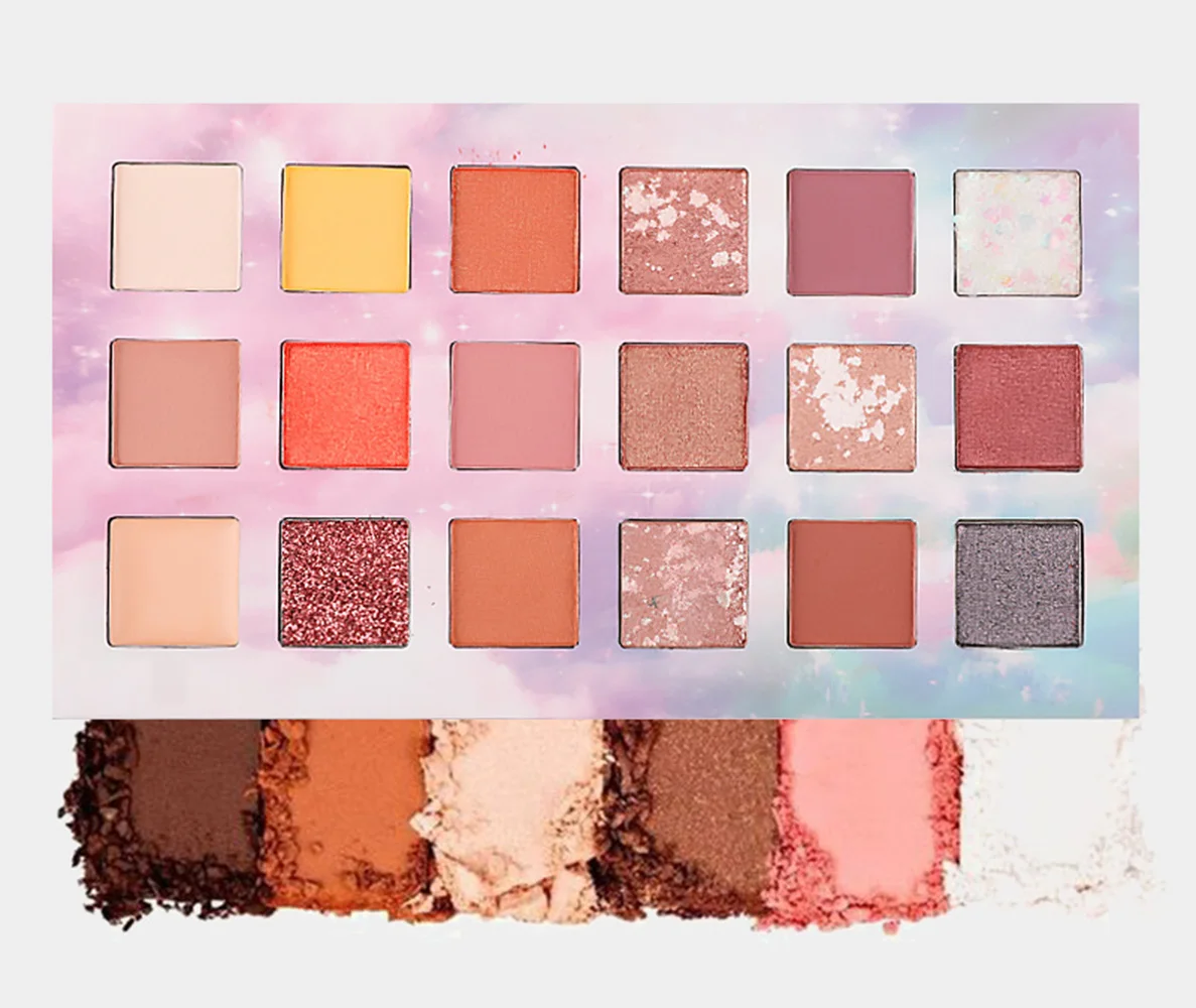 18 Color Waterproof Lasting Shine Starry Color Eyeshadow Palette Mirror Eyeshadow Powder Private Label Custom Logo Eyeshadow