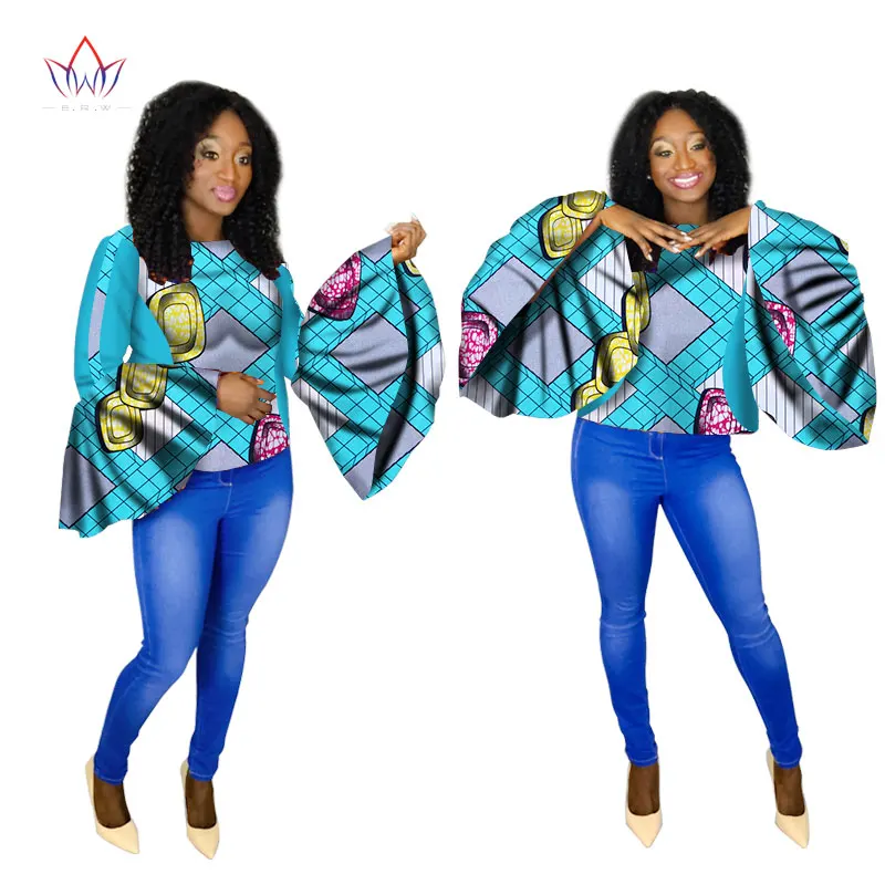 30 Летние любимый распродажа Африканский женщин Костюмы 6xl Dashikis другие пикантные Клубные Топы корректирующие О-образным вырезом плюс размер хлопка ни печати WY1505 - Цвет: 30