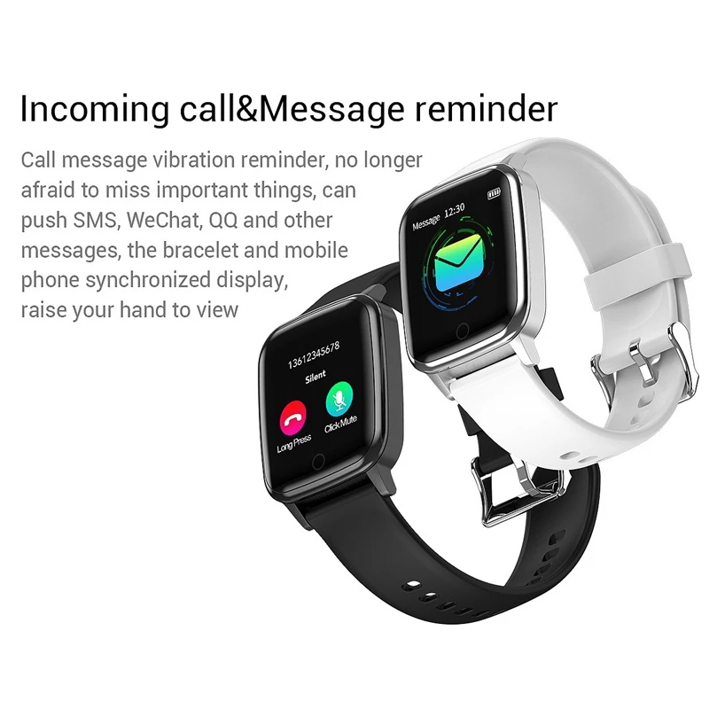 BESTR1 Smart Watch Bluetooth Sport Wristband Heart Rate Blood Pressure Blood Oxygen Sleep Monitor Reminder Wearable Devices