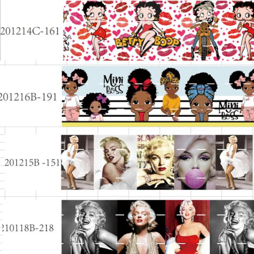 

Lady Girl Cartoon Printed Grosgrain Ribbon 25mm 38mm10yards for DIY Bow Holiday Craft Supplies Decoration Material