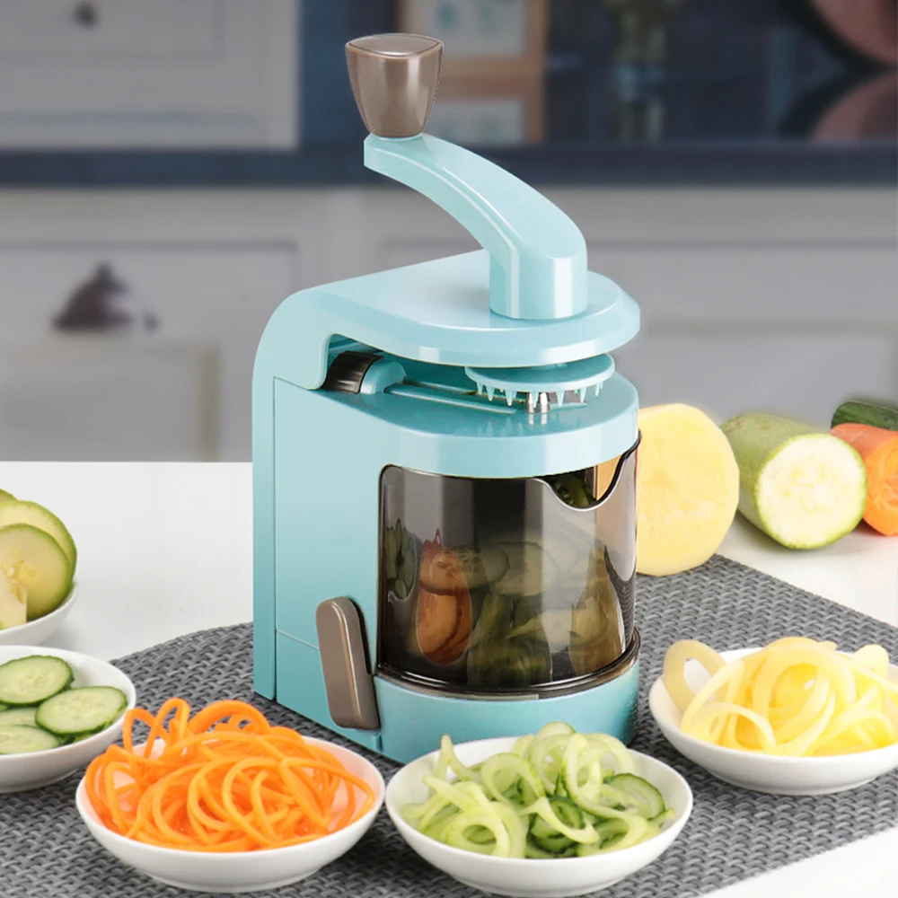 Multifunctional spiral filament shredder hand rotating rotary cutter Potato carrot cucumber slicer Vegetable salad grater