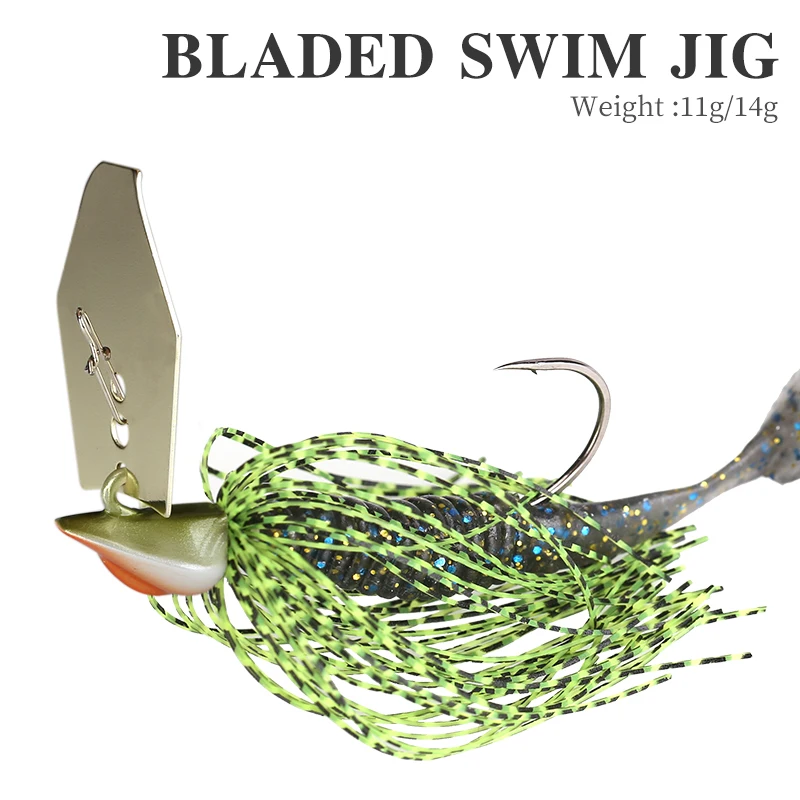  TSURINOYA BLADED SWIM JIG 11g 14g Spinner Bait Metal Jig Fishing Lure Buzzbait Wobbler Pesca Soft L