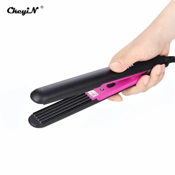 オンライン ミニ電気ヘアクリンパープロ段ボールヘアトウモロコシパーマフラット鉄高速加熱髪ウェイバーツール