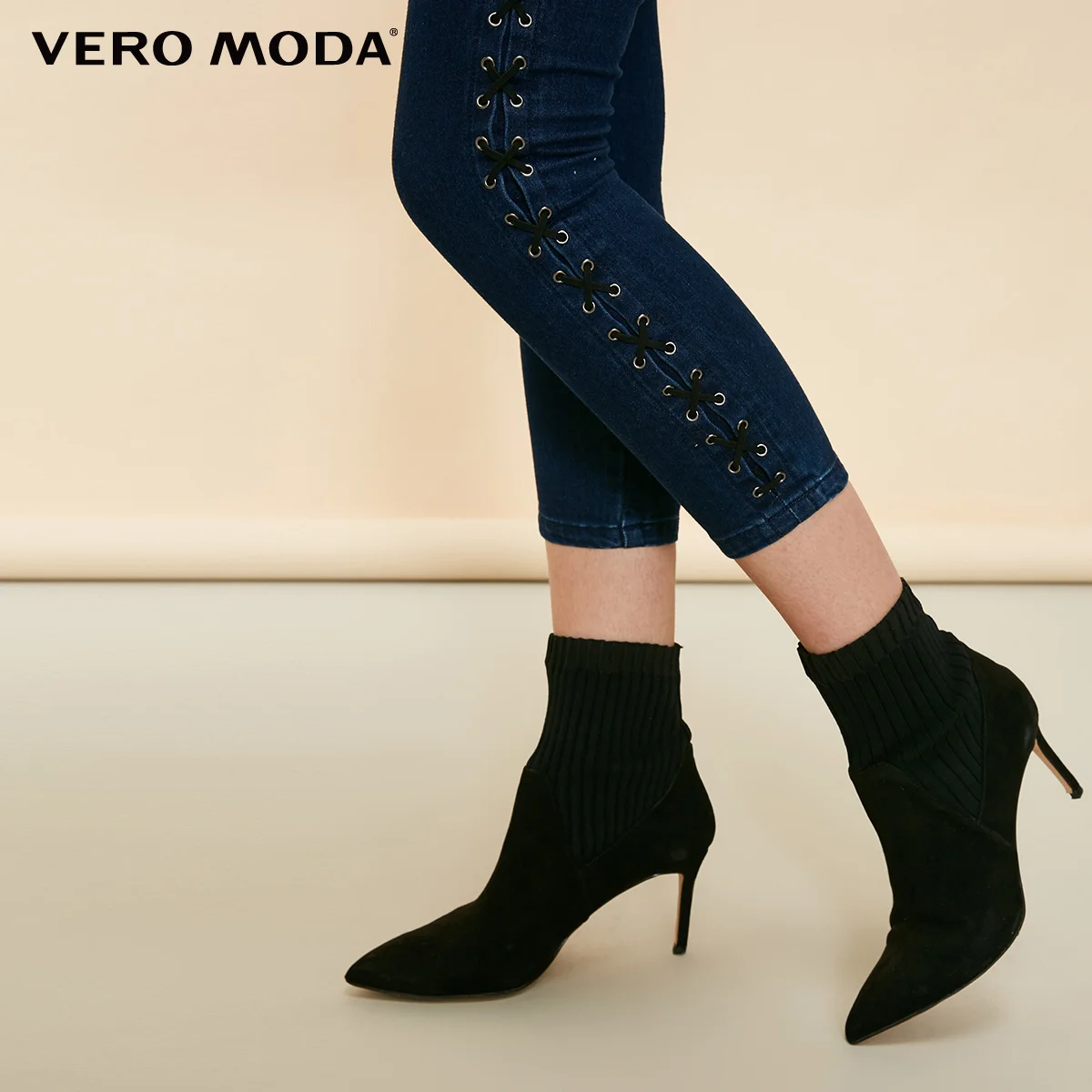 Vero Moda Новое поступление женские джинсы капри со средней талией на шнуровке | 31836I505