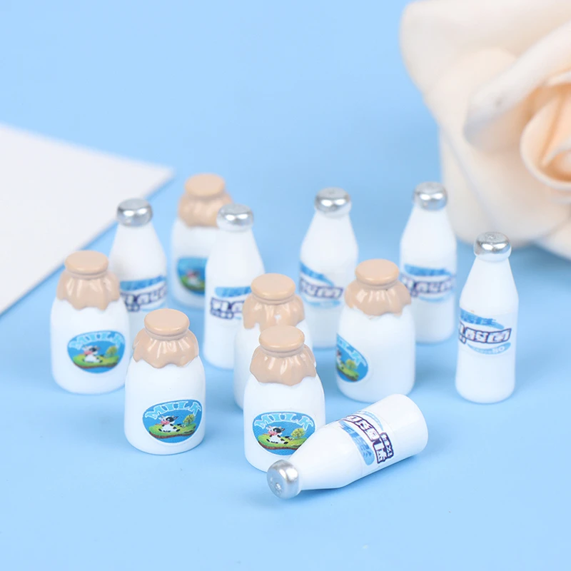 6Pcs Doll House Miniature Cartoon Milk Bottle Drink Model Props Decorate  Kids Pretend Toys|Doll House Accessories| - AliExpress