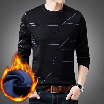 

Mens Knit Tops Sweater Pullover Basic O Neck Fleeced Thick for Autumn Winter Print Fashion Casual BO21561227