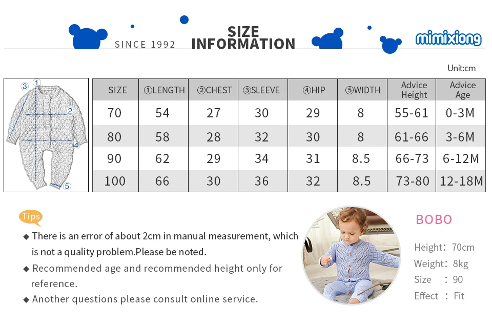 Комбинезоны для маленьких мальчиков и девочек; осенняя одежда с длинными рукавами для новорожденных; зимняя теплая трикотажная пижама для малышей 0-18 месяцев