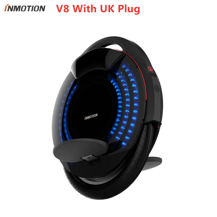 Моноцикл INMOTION V8, самобалансирующийся самокат с декоративными лампами, Одноколесный электрический самокат Hover Skate Hover Board - Цвет: UK Plug-V8