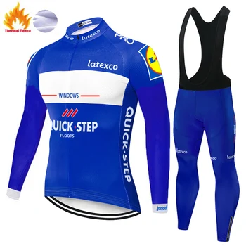 

2020 roupa bike quickstep cycling jersey Men Winter Thermal Fleece cycling jersey 20D bycicle Suit Outdoor Bike cycling pants