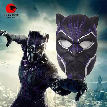 

Halloween Mask Cosplay Costume Props Black Panther Helmet PVC Infinity War Power Black Panther Blue Superhero Helmet