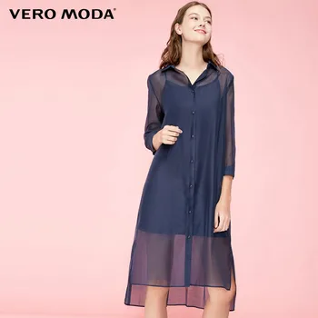 

Vero Moda Women's Back Pleat See-through Shirt Dress | 3192SZ505