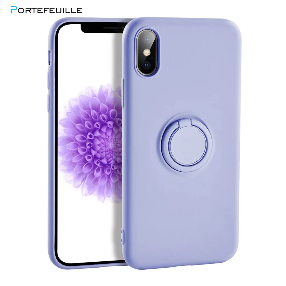 Чехол для iPhone XR силиконовый кольцевой держатель чехол телефона X XS Max 8 Plus 7 6 6S 11 Pro 12