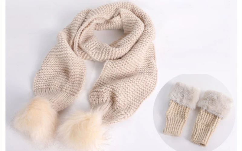 HT2669 женская зимняя шапка, шарф, перчатки, набор, толстый теплый зимний аксессуар, женская вязаная шапка шарф перчатки, ветрозащитные