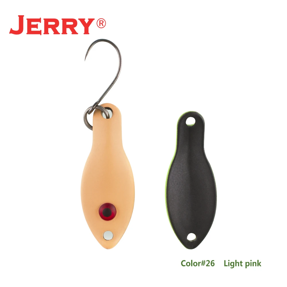 Jerry 1 шт. 1,4 г, 2,5 г Сверхлегкая приманка мини форель ложки плавающий воблер Спиннер приманка УФ цвет рыболовные ложки Утонченная Рыбалка - Цвет: Light pink