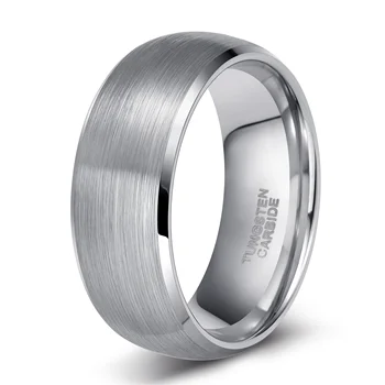 

6/8mm Silver Color Men Tungsten Carbide Ring Flat Polished Brushed Wedding Band Engagement Rings Wholesale Jewelry Bague Homme