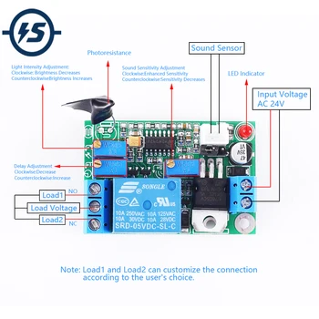 

Sound Sensor Module Microphone Light Sensor Controller Relay Delay Switch Module