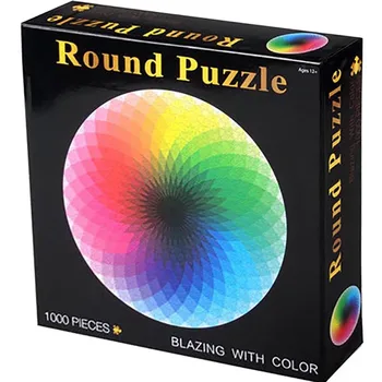 

Puzzles 1000 Pcs Round Jigsaw Puzzles Rainbow Palette Party Home Puzzles Intellectual Game For Adults and Kids Puzzle Gift