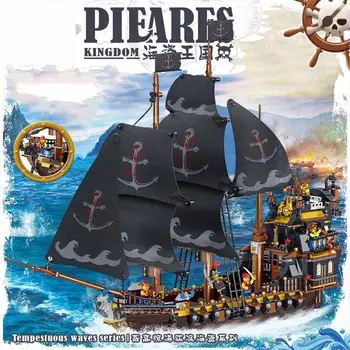 

QL1803 1334 PCS movie series pirate ship model puzzle assembly building block Bricks education toy